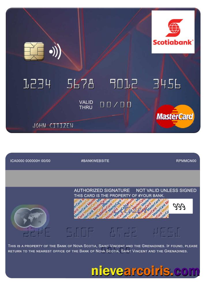 Saint Vincent and the Grenadines Bank of Nova Scotia mastercard